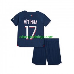 Camisola Paris Saint-Germain Vitinha 17 Criança Equipamento Primeiro 2023-2024 Manga Curta